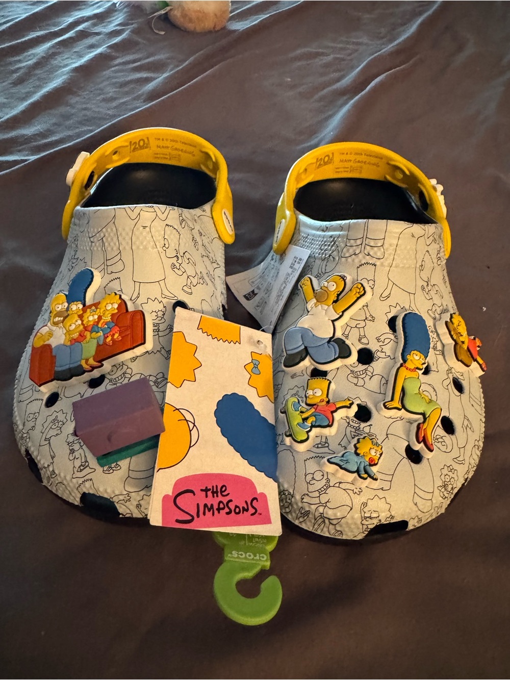 Crocs women’s Sz 7  The Simpsons Yellow & White Classic Clog